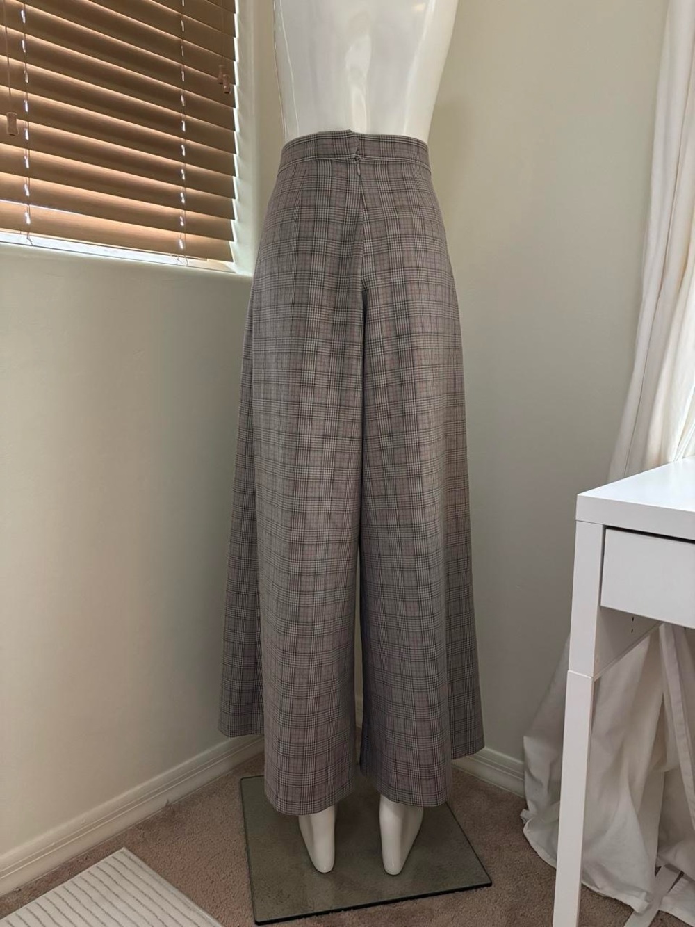 Corey Lynn Calter Pleated Wide Leg Plaid Trousers - Picture 6 of 8